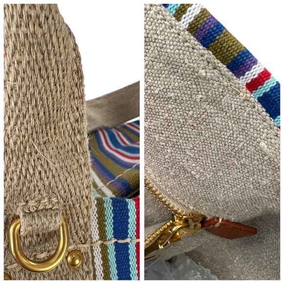 Prada Striped Canapa Tote Bag - Picture 9 of 9